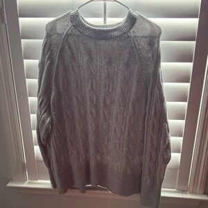 Aerie Gray Cable Knit Sweater